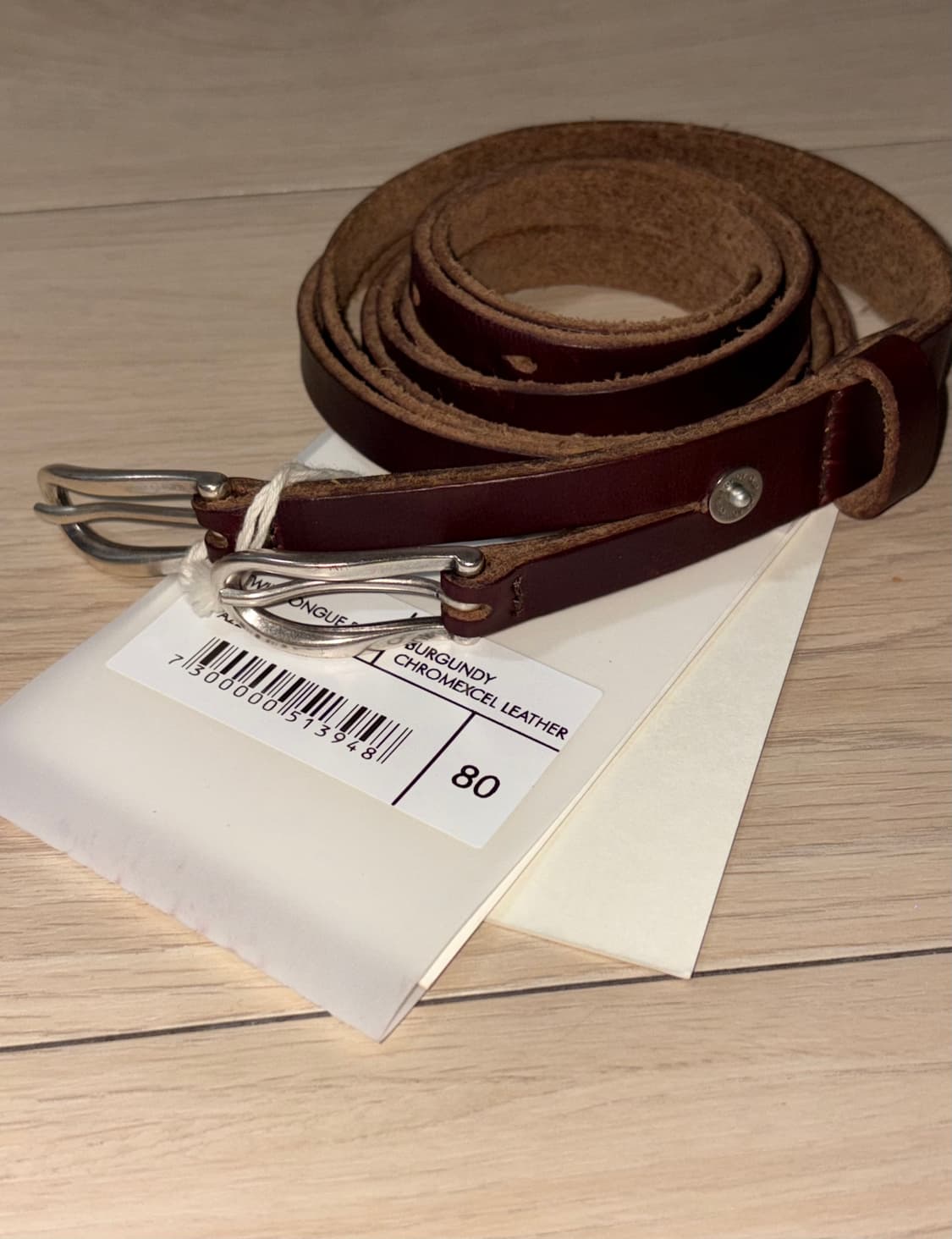 [80] 아워레가시 트윈 텅 벨트 버건디 상품이미지2