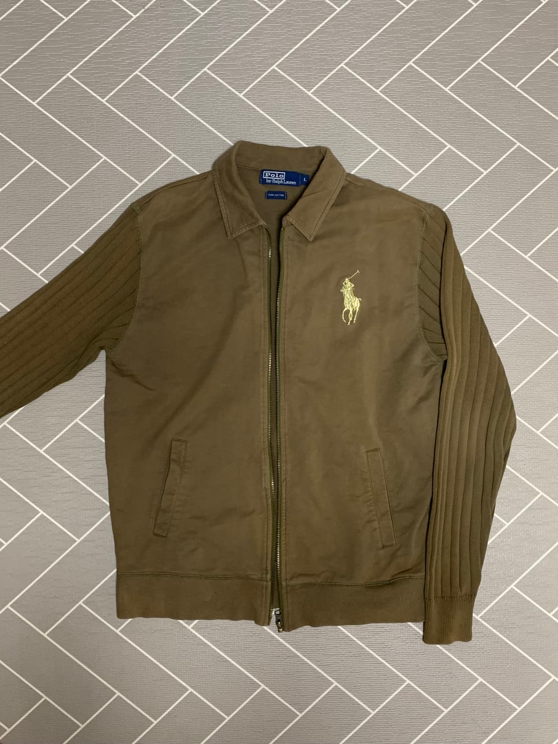 폴로 빅포니 더블 니트코튼집업 트윌자켓 상품이미지1