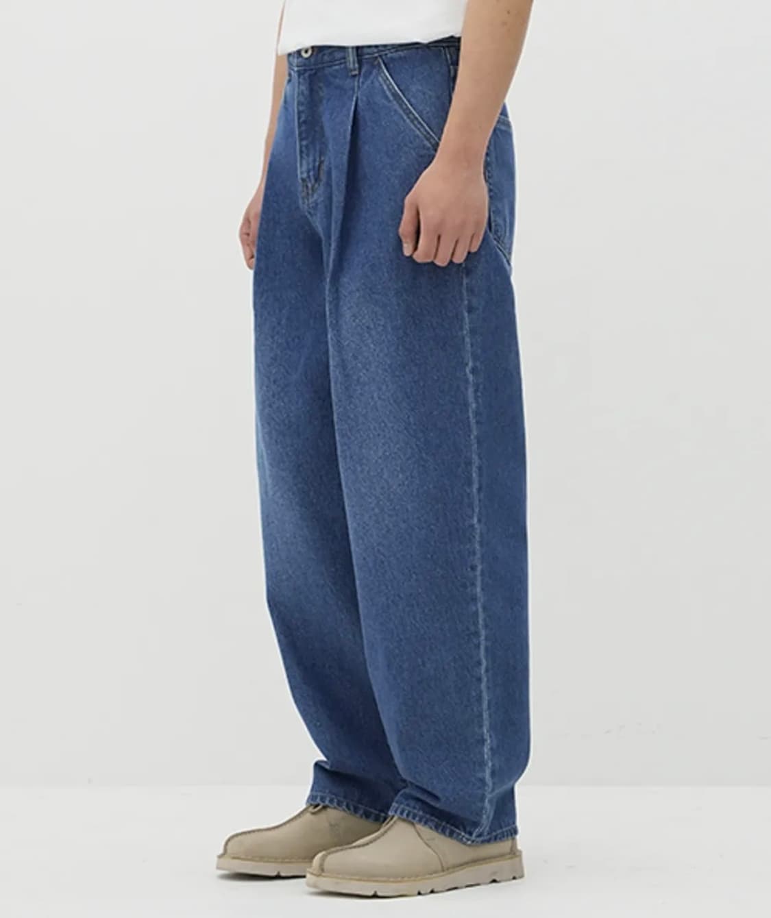 Errors Excepted 플리츠 테이퍼드 데님팬츠 상품이미지1