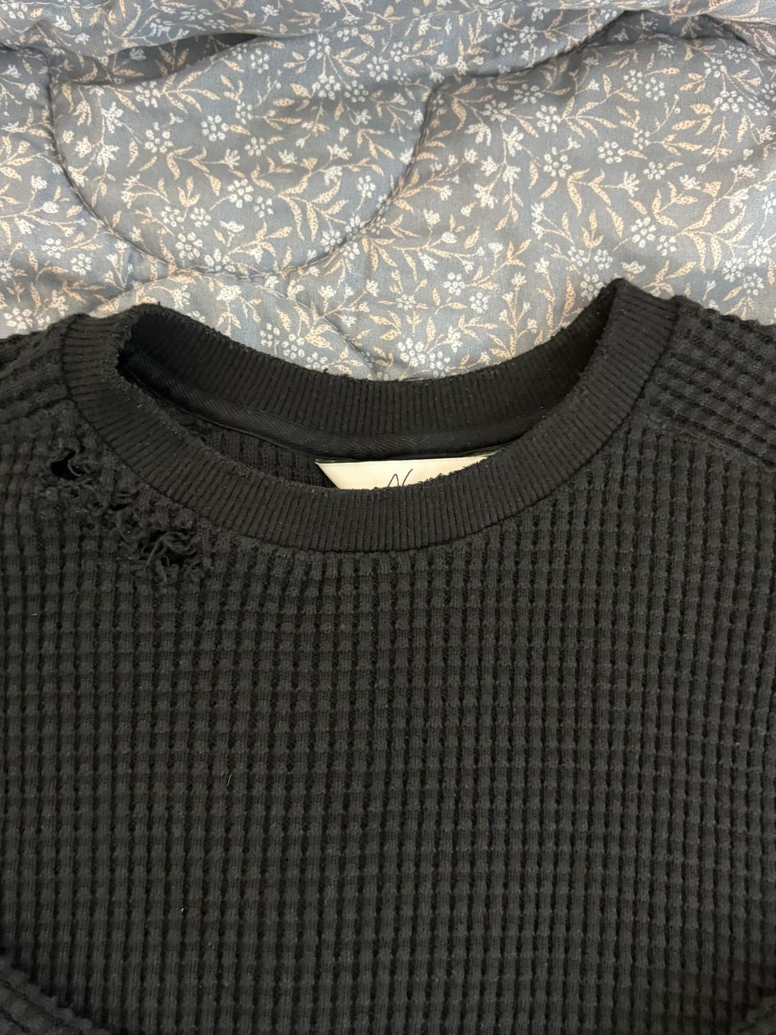 DAMAGE HEAVY WAFFLE OVERSIZED LS T-shirt 상품이미지4