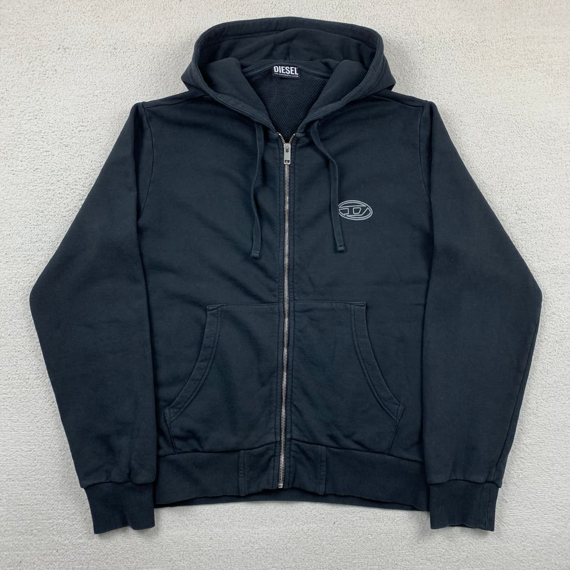 디젤 이니셜 로고 블랙 후드집업  상품이미지1
