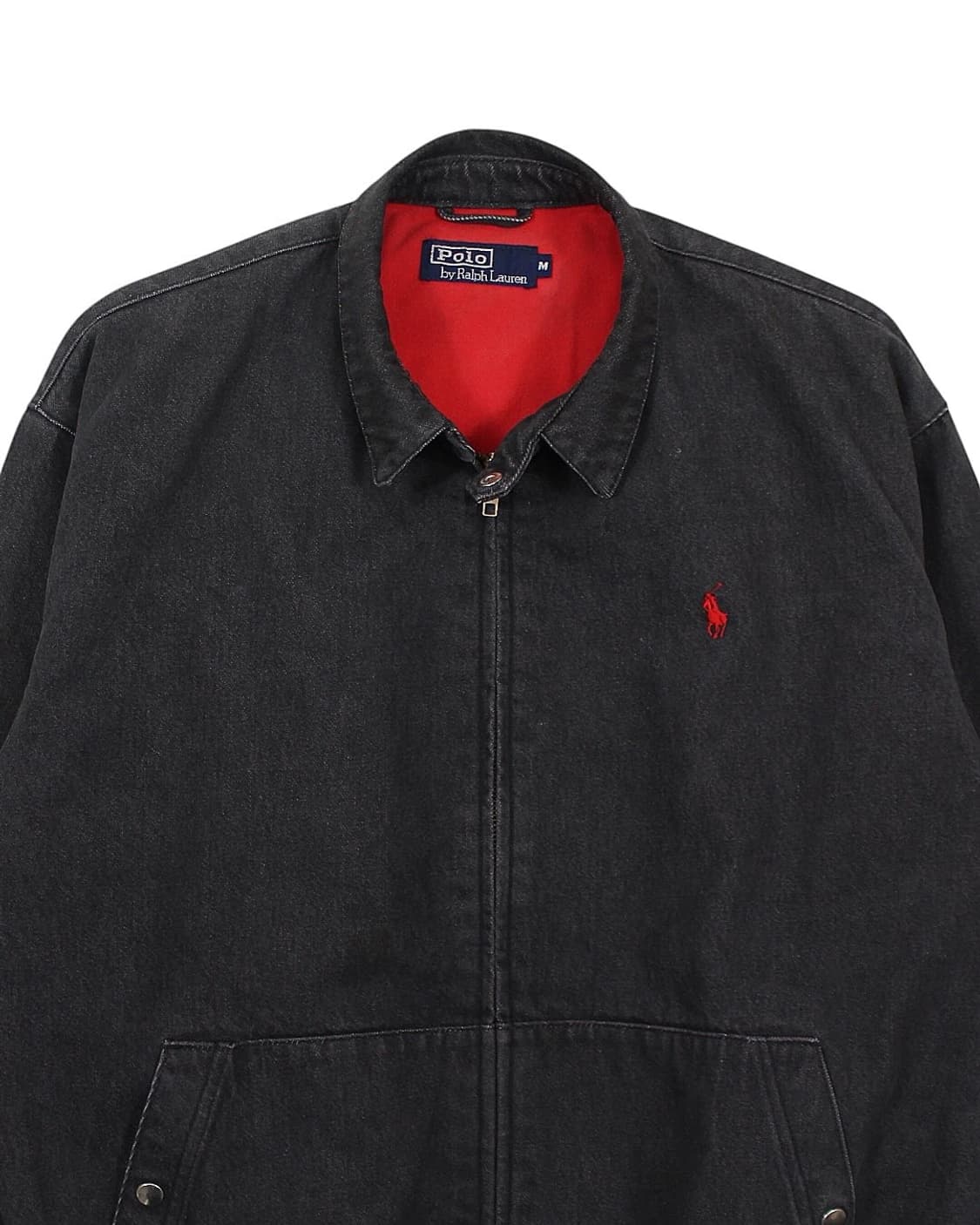 1990s 폴로랄프로렌 데님 해링턴 자켓 블랙 스윙탑 빈티지 상품이미지4