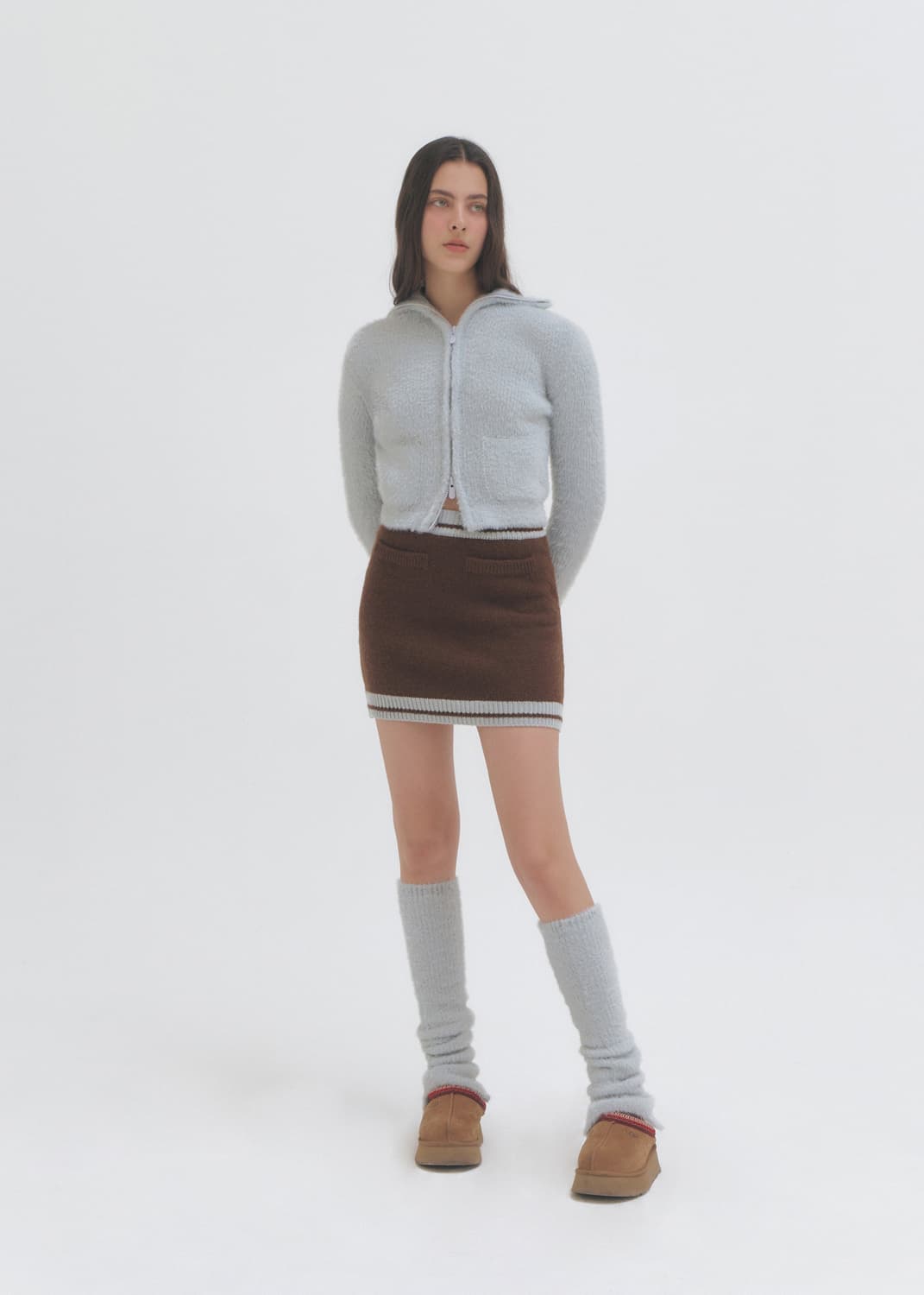 택O) 그로브 LEVITT 레그 워머 블루 그레이 상품이미지2