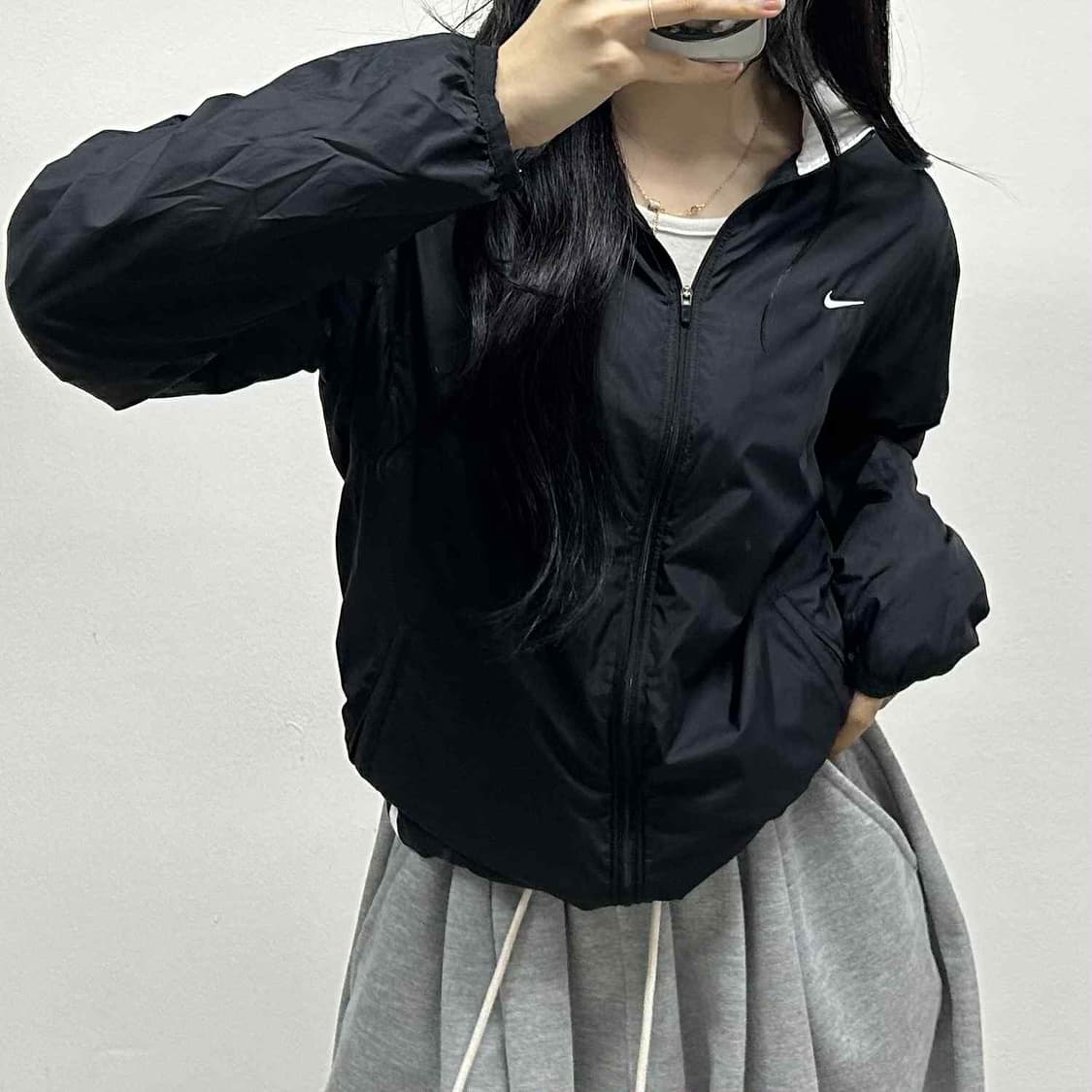 나이키 00s 솔로 스우시 올드스쿨 윈드브레이커 자켓 바람막이 희귀져지( 상품이미지1