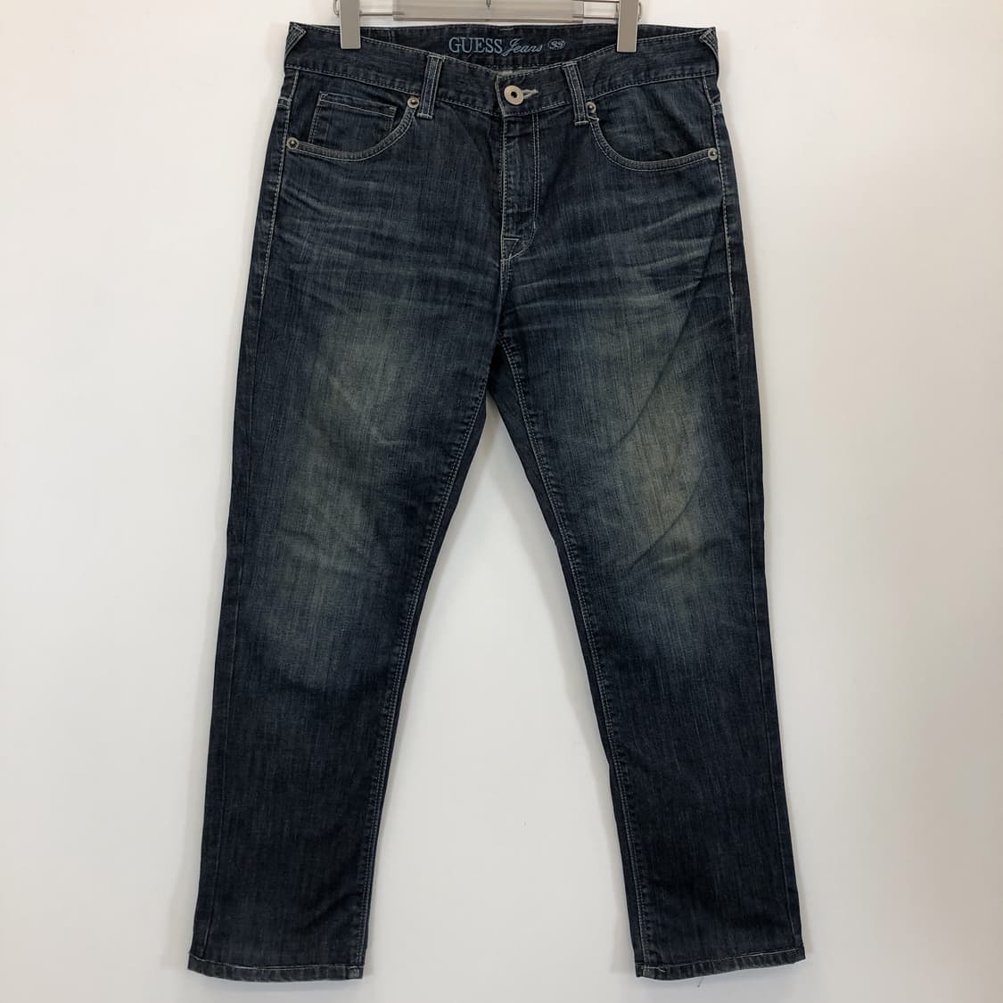 게스 블루패치 레귤러 청바지 33 인치 상품이미지1