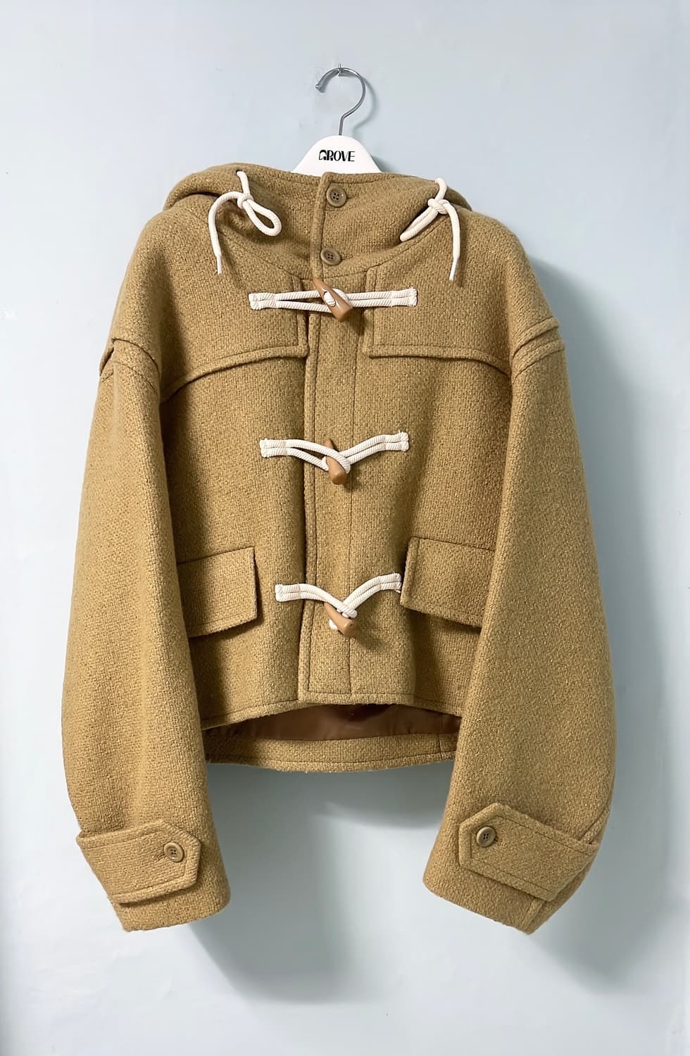차정원착용:)그로브(GROVE) 크롭 더플 코트-베이지 상품이미지8
