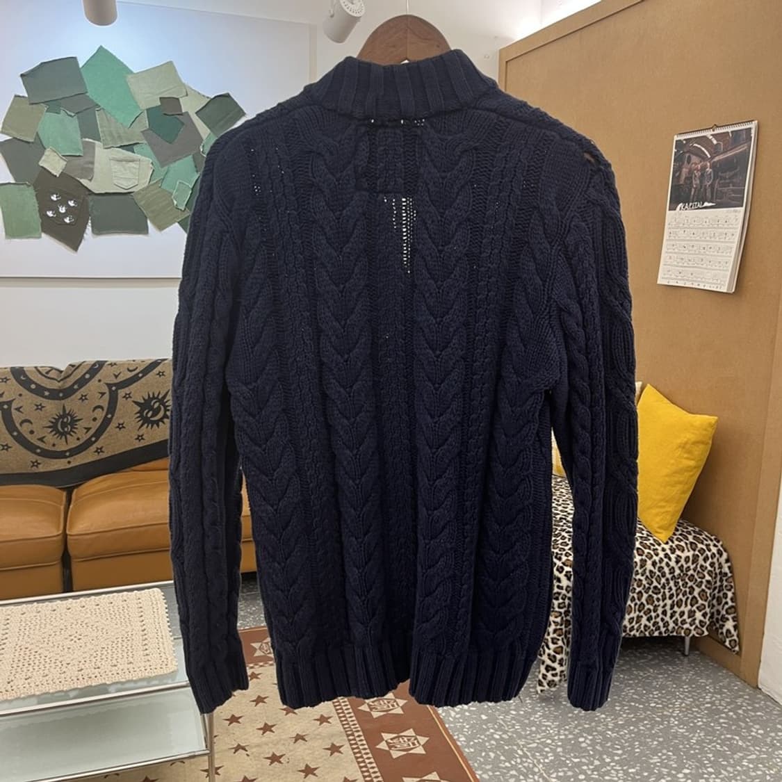 아베크롬비 레트로 빈티지 숄카라 뜨개 버튼 가디건 L C10339 상품이미지4