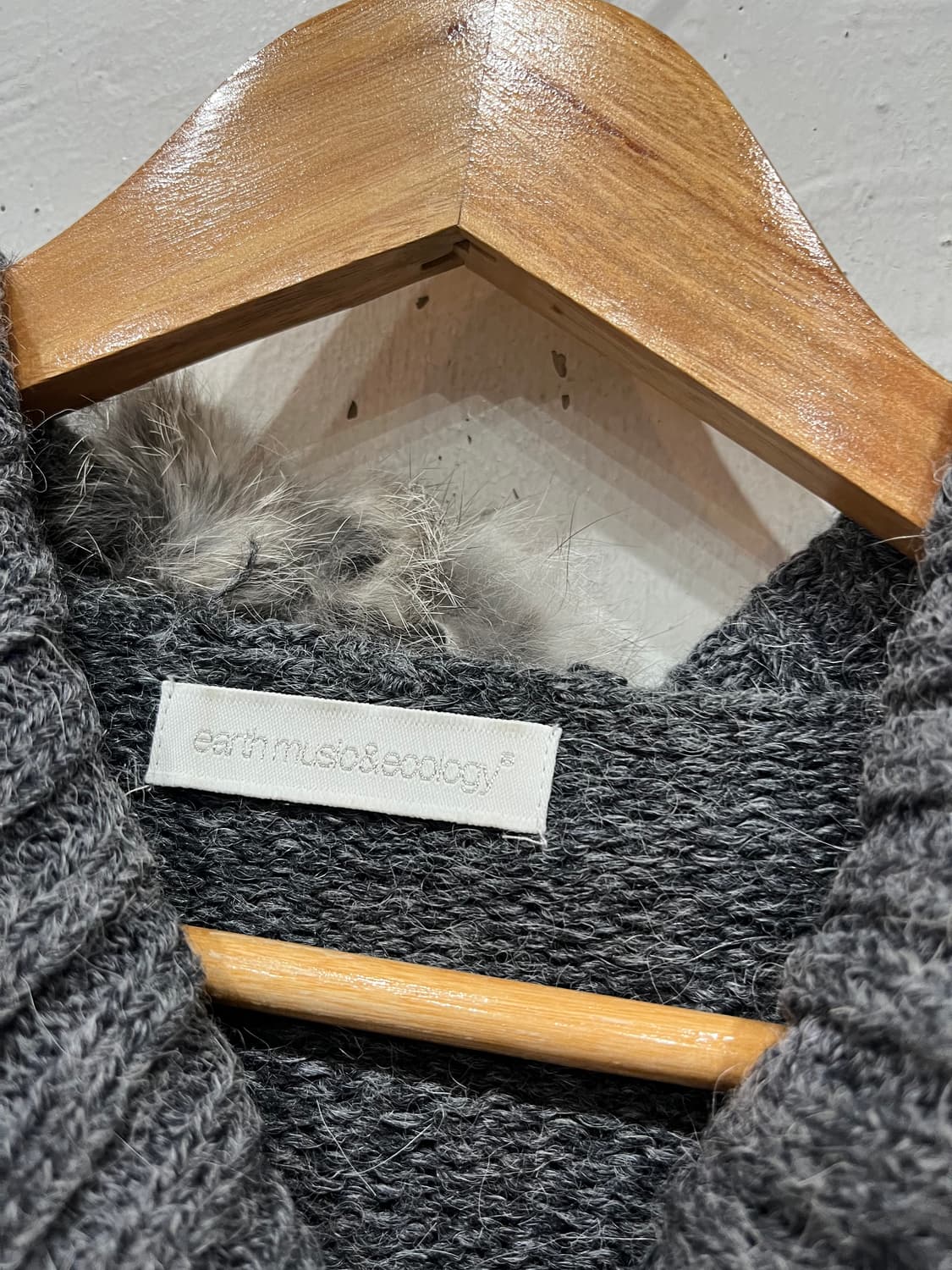 Earth JPN 페어리 퍼 트리밍 울 알파카 가디건  상품이미지6