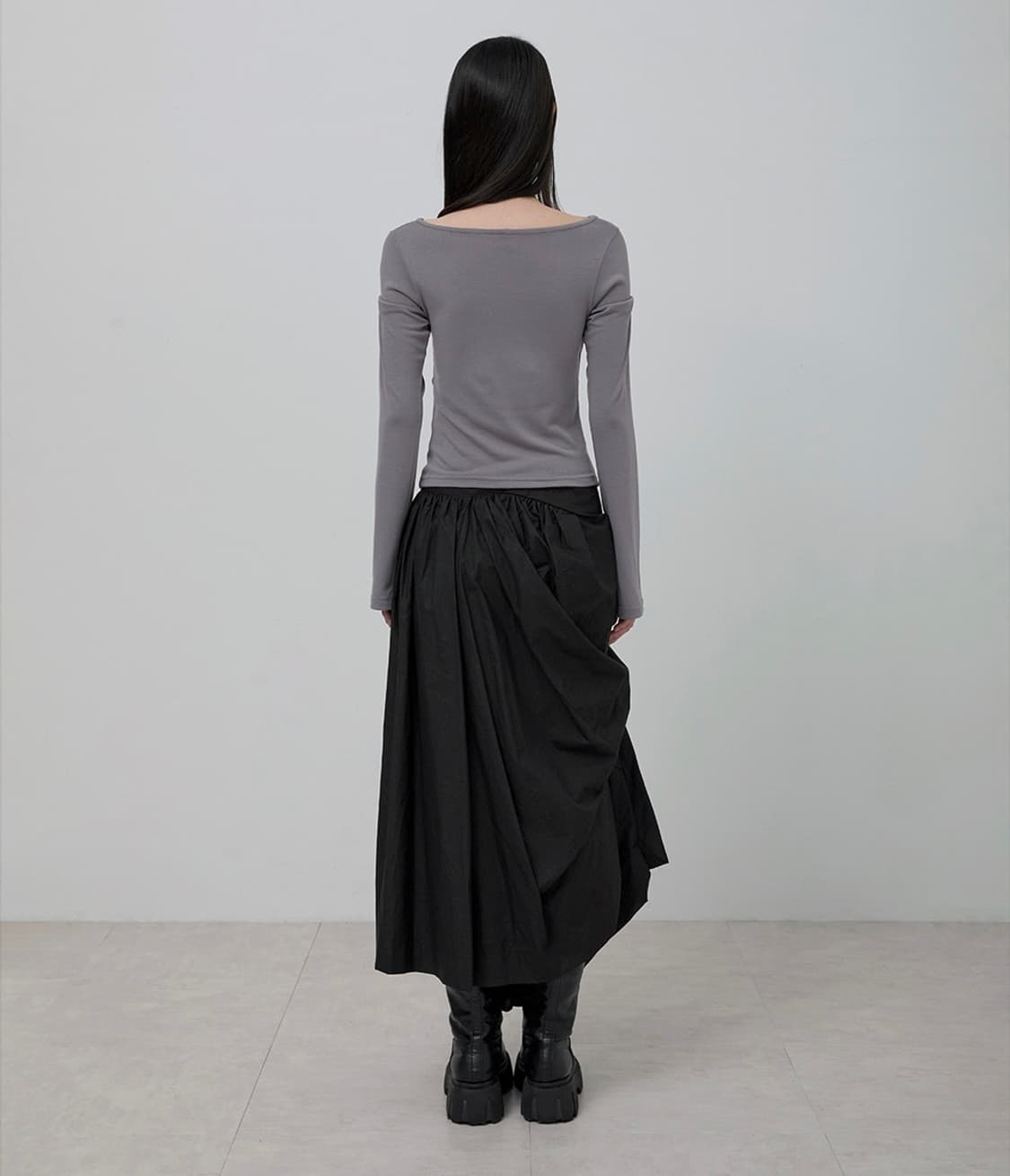 (새상품) 플레어업 flareup 블랙 롱 스커트 draped skirt 상품이미지8