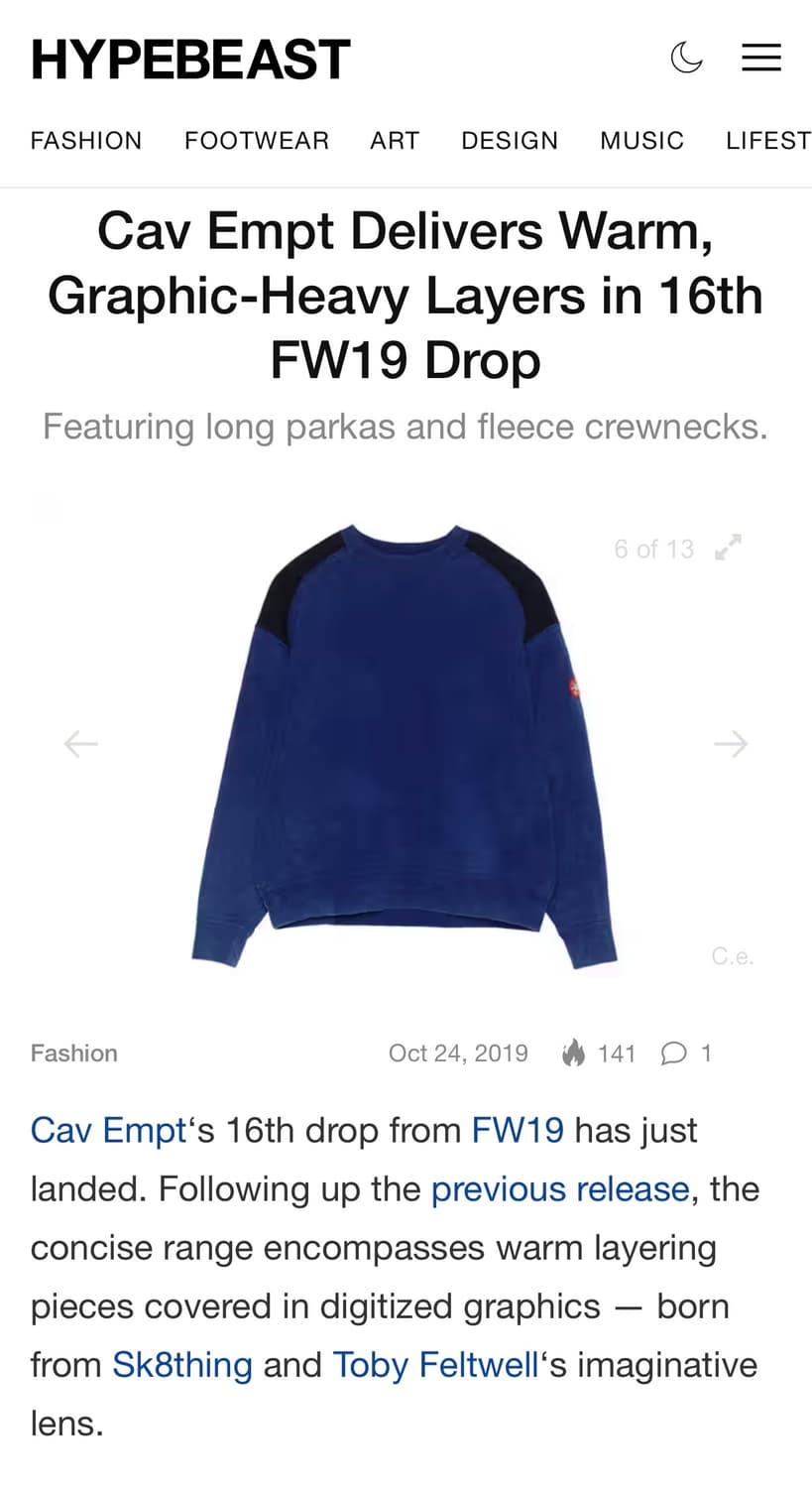 19FW 카브엠트 오버다이 패널 숄더 크루넥 상품이미지8