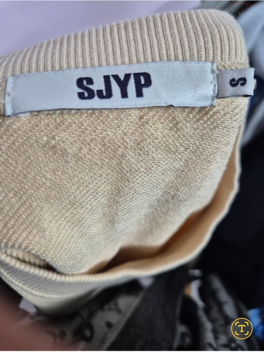 SJYP 맨투맨 티셔츠 S 아이보리 상품이미지4