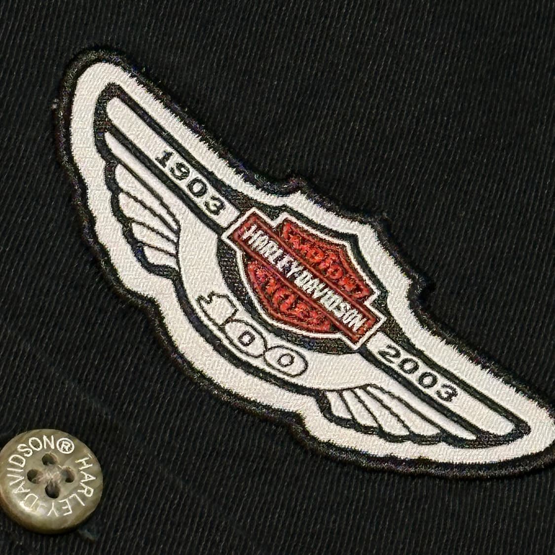 [HARLEY-DAVIDSON] 모터사이클 할리 자수 블랙 코튼 셔츠 상품이미지3