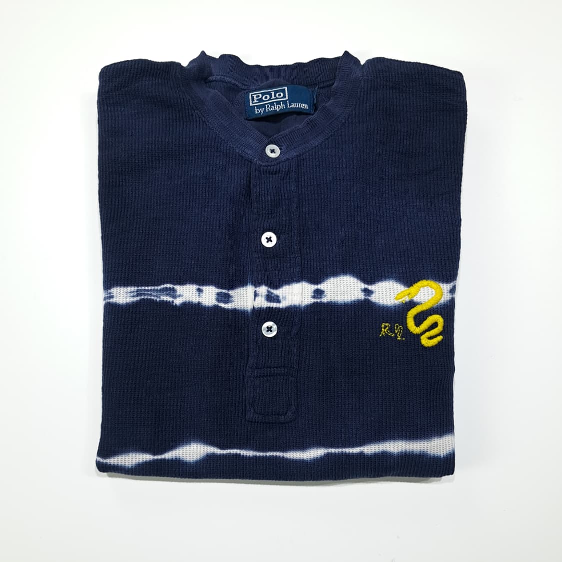 CL122 M 폴로 랄프로렌 00s 스네이크 자수 & 타이다이 와플 헨 상품이미지7