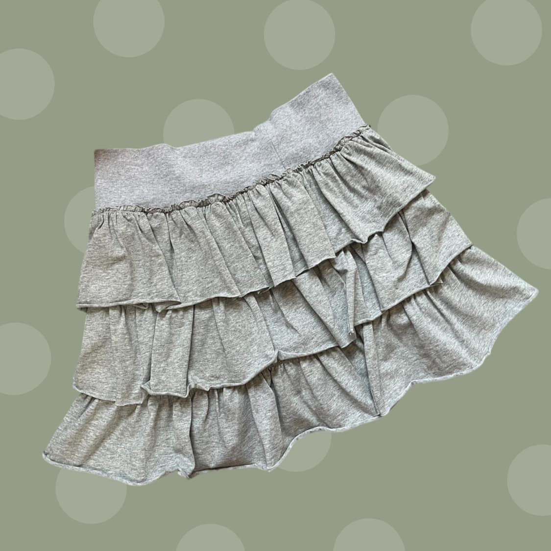 져지 소재 그레이 프릴 캉캉 스커트 상품이미지3