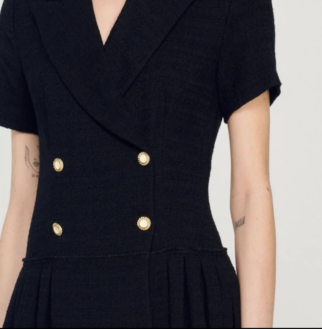 산드로 트위드 플리츠 원피스 38사이즈 상품이미지7