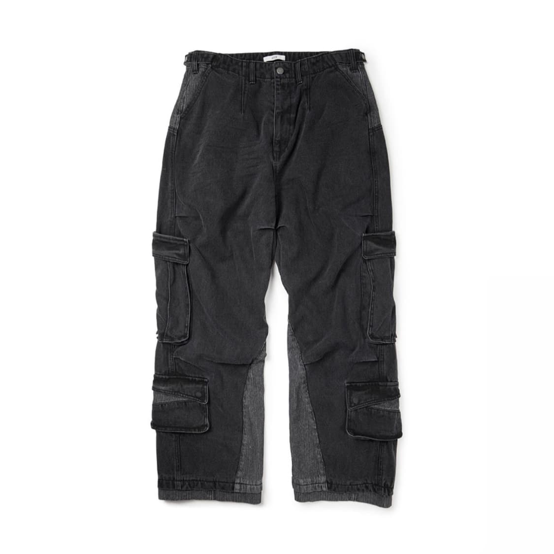 이티씨이 레이어드 백 카고 데님 팬츠 2.0 블랙 상품이미지1