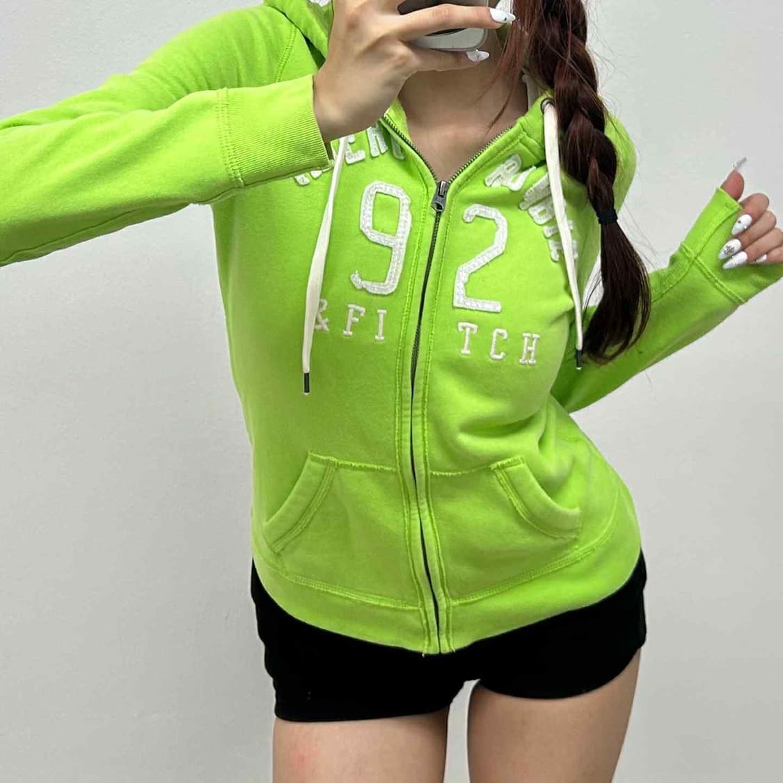 아베크롬비 여리핏 y2k 러블리힙 스웻 후드집업 희귀져지(XS) 상품이미지1