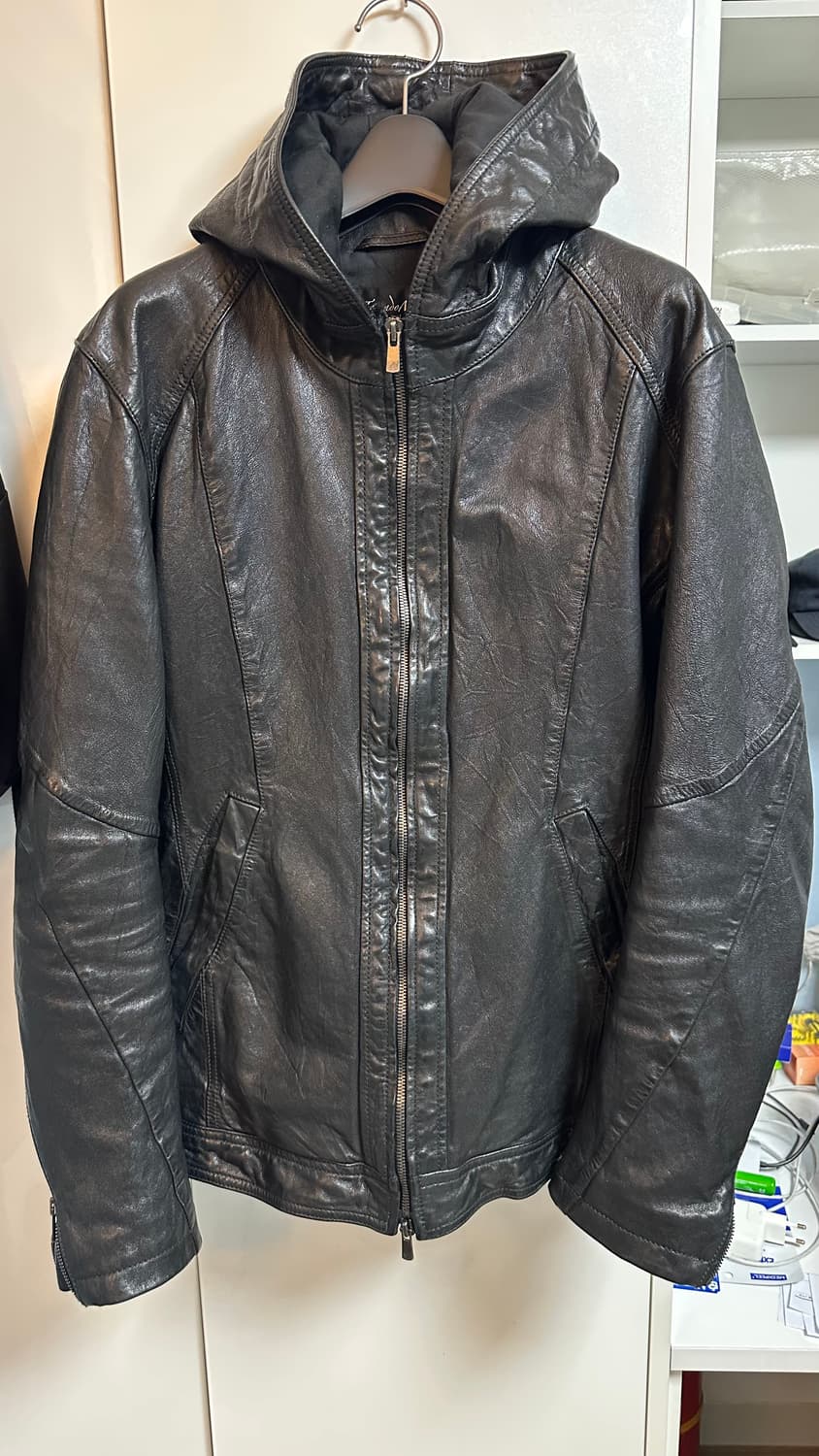 Tornado mart 램스킨 레더 후드자켓 상품이미지1