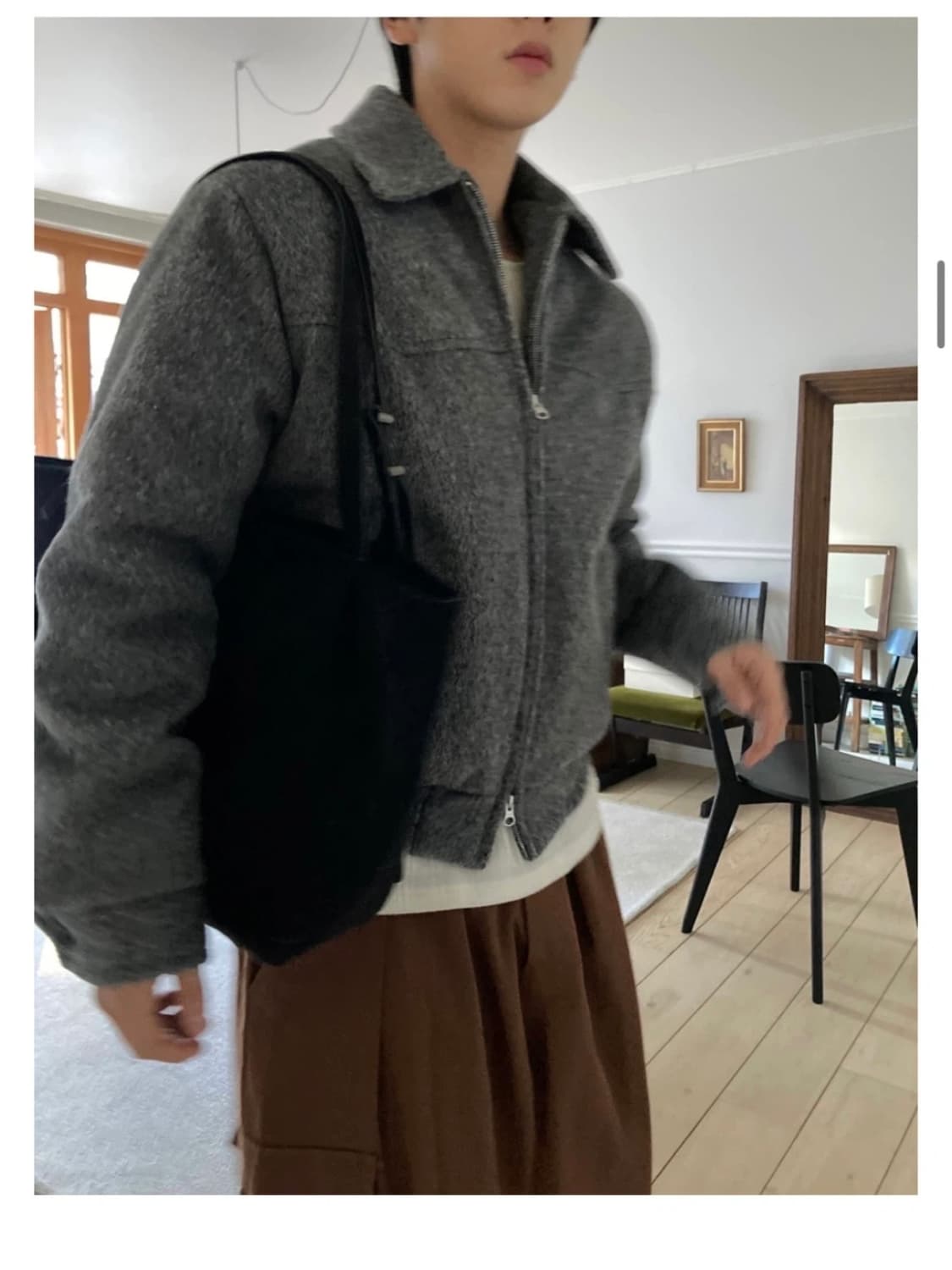 베이그 울 패딩 점퍼 상품이미지3