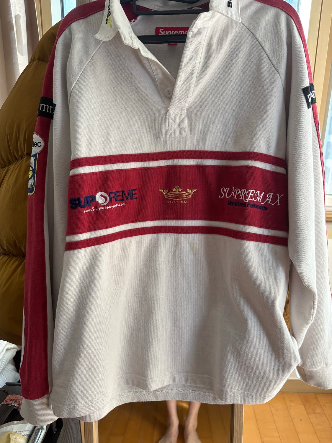 슈프림 Supreme 체스트 스트라이프 럭비 스톤 저지 상품이미지2