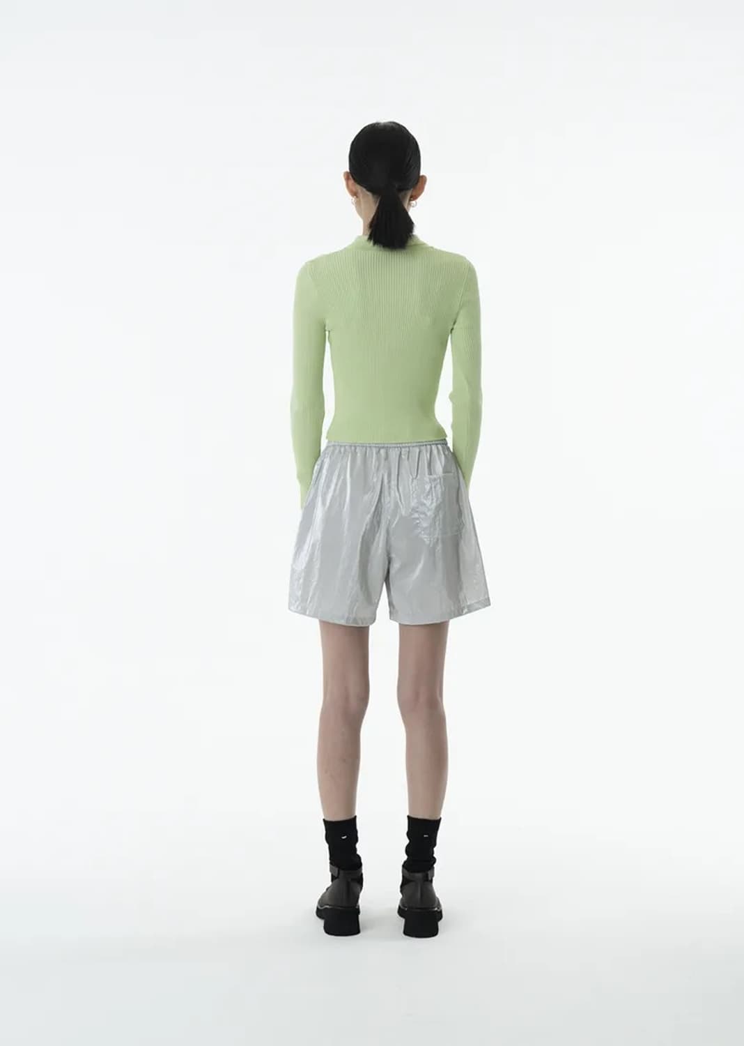 [아모멘토]AMOMENTO SILVER FOIL SHORTS /실버쇼츠 상품이미지2