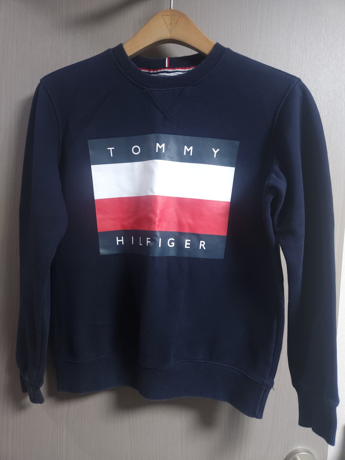 타미힐피거 빅로고 기모 맨투맨, XS 상품이미지1