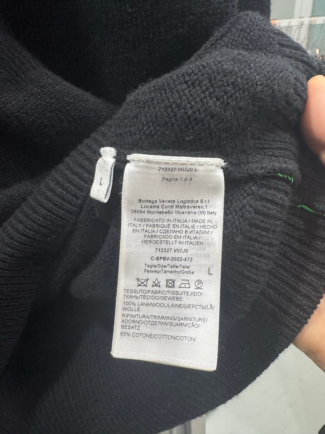 보테가베네타 콘트라스트 스티칭 울 니트 상품이미지4