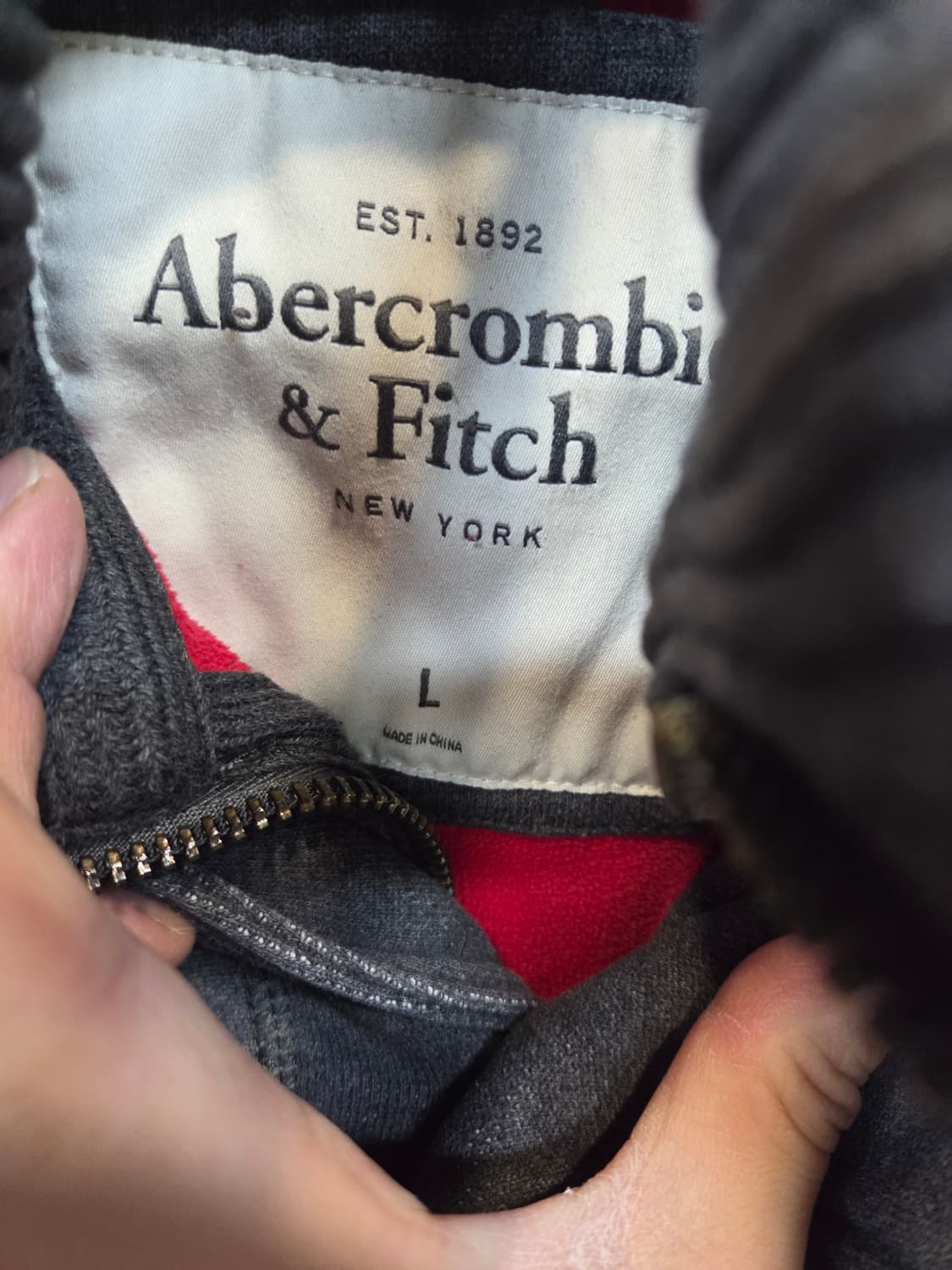 아베크롬비 빈티지 하이넥 안감플리스 집업 L 상품이미지3