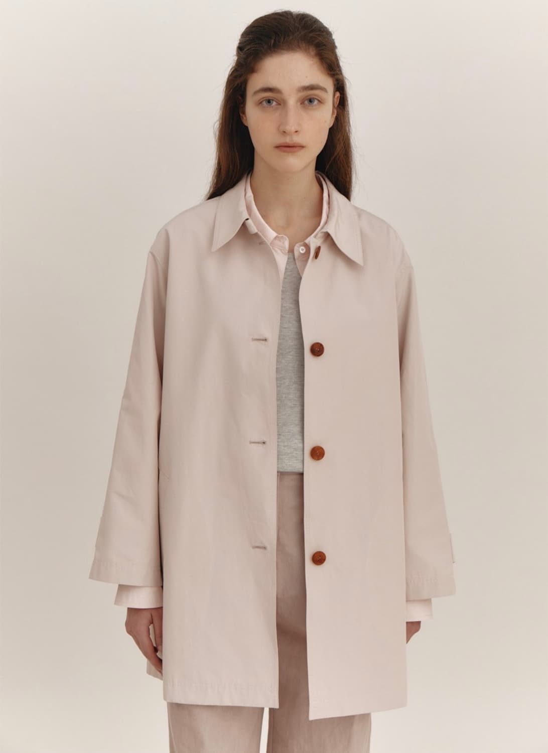 더라이 트렌치코트! 낫띵리튼 에토스 프라다 킨더살몬 파사드패턴 아모멘토 상품이미지6