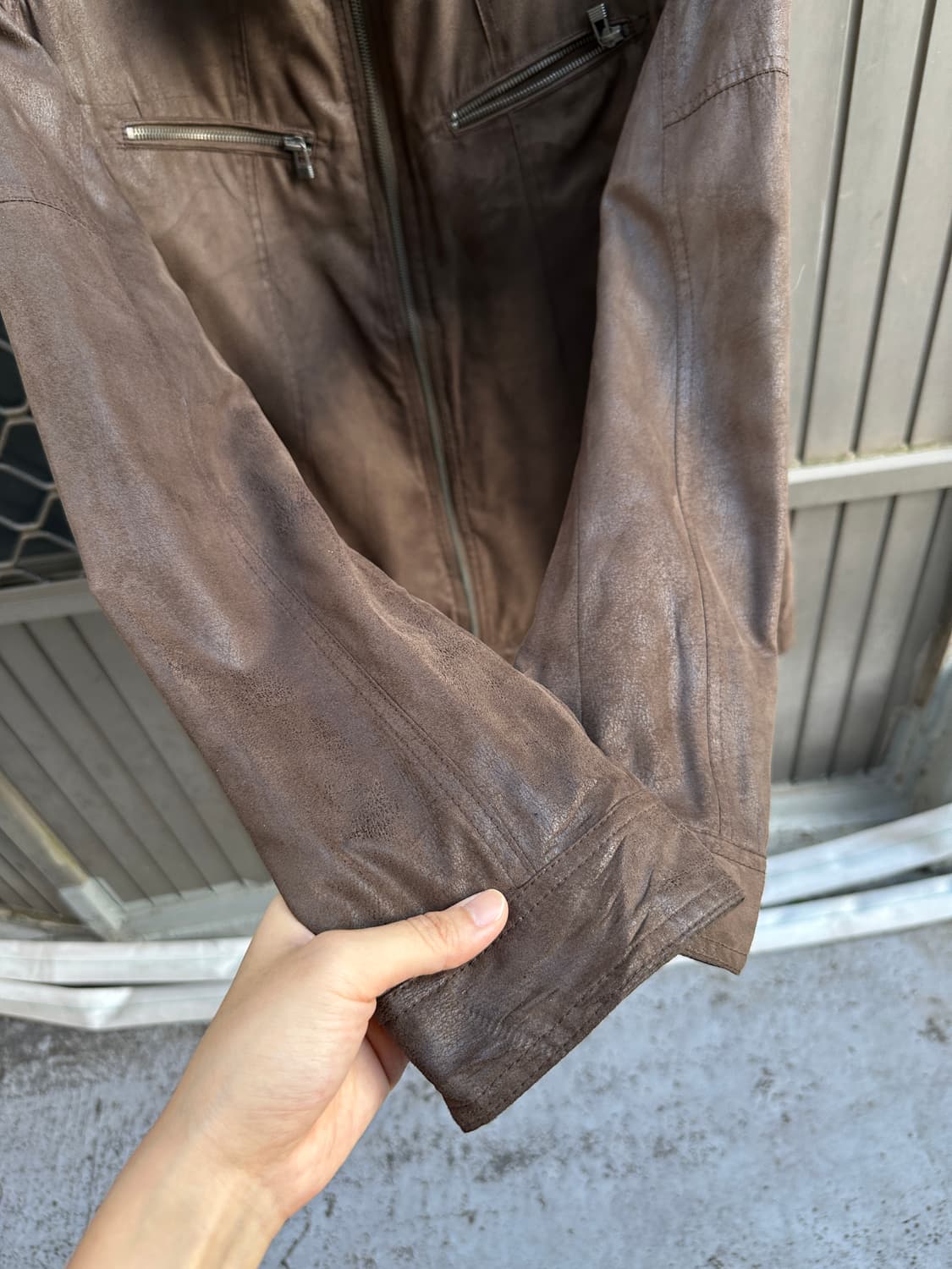 STEELO brown poly suede jacket 상품이미지5
