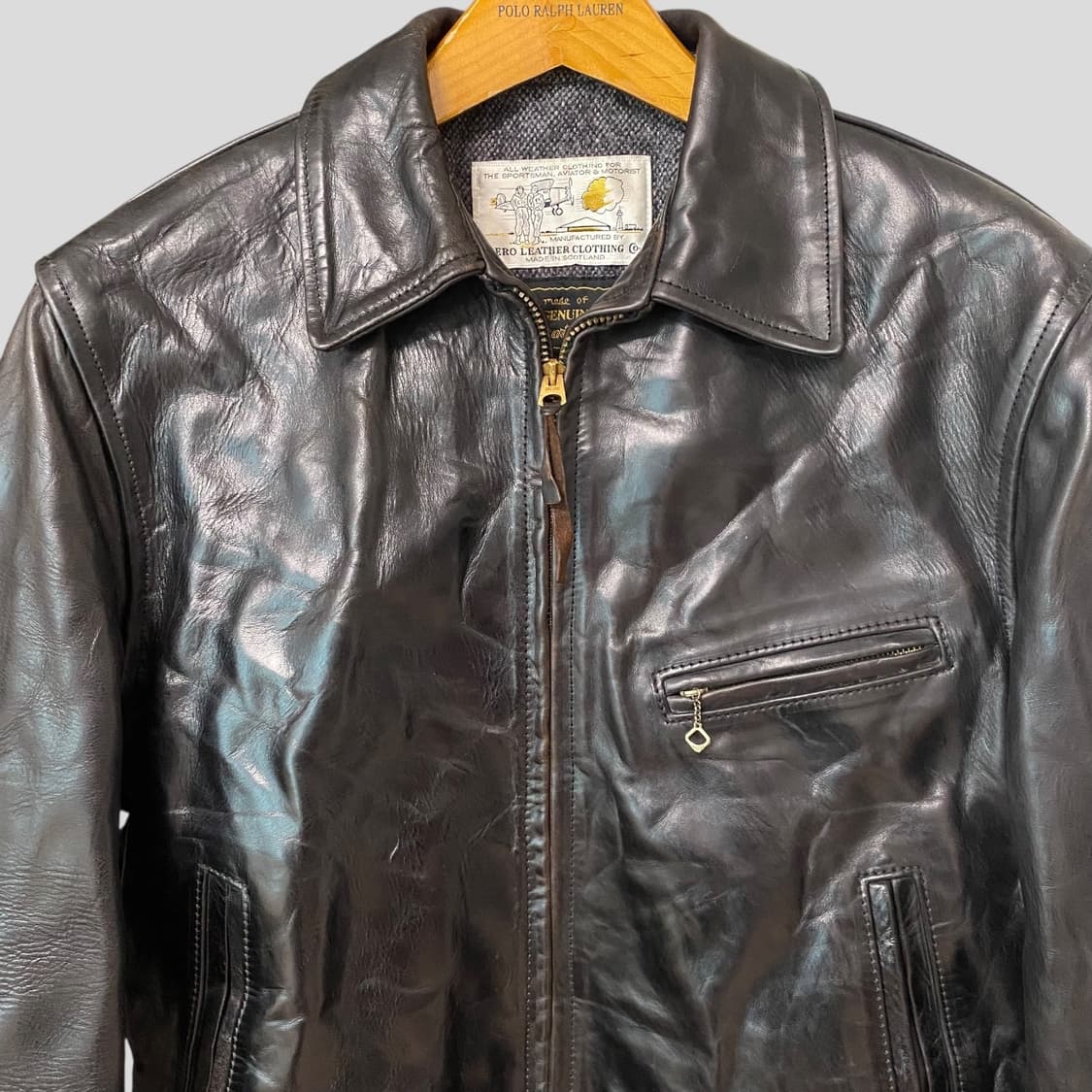 (38)에어로레더 하프벨트 홀스하이드 자켓 상품이미지2