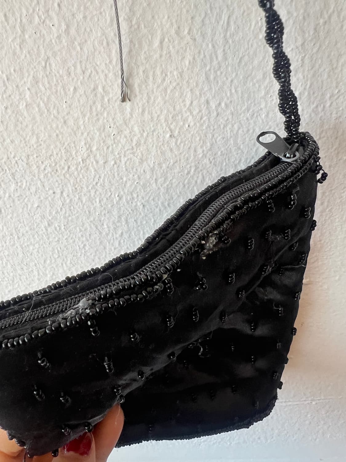 일본수입 핸드메이드 비즈공예 블랙 크로스백 미니백 상품이미지4