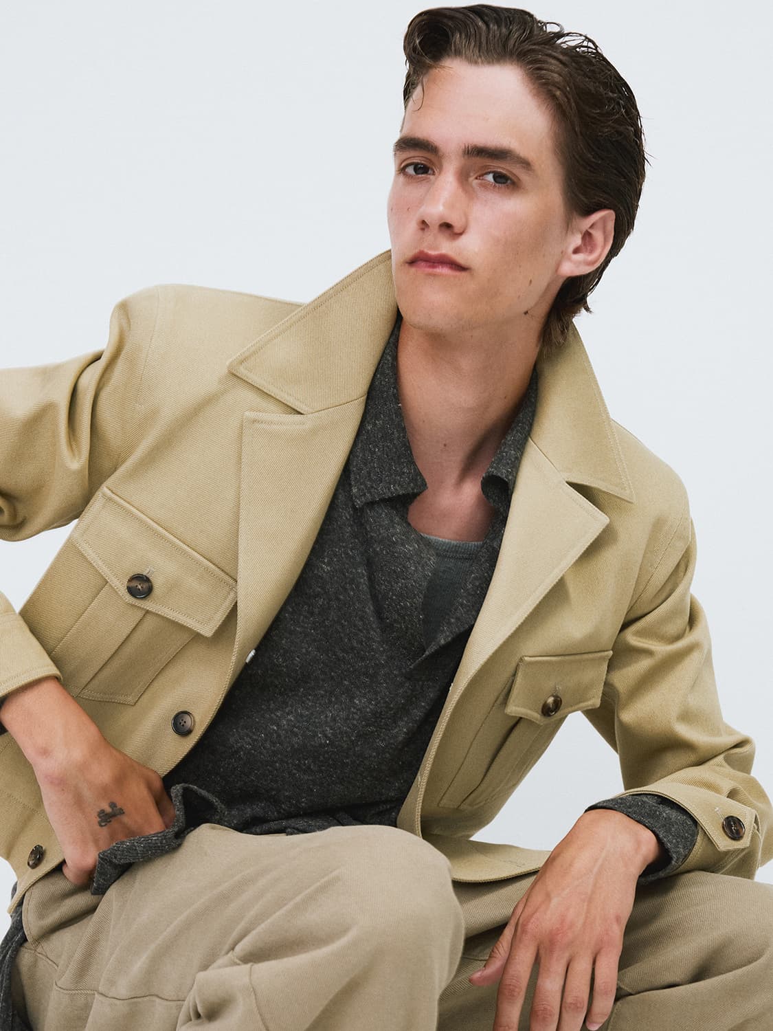 [XL] 렉토 26SS 시그니처 밀리터리 코튼 카일 자켓 베이지 상품이미지2