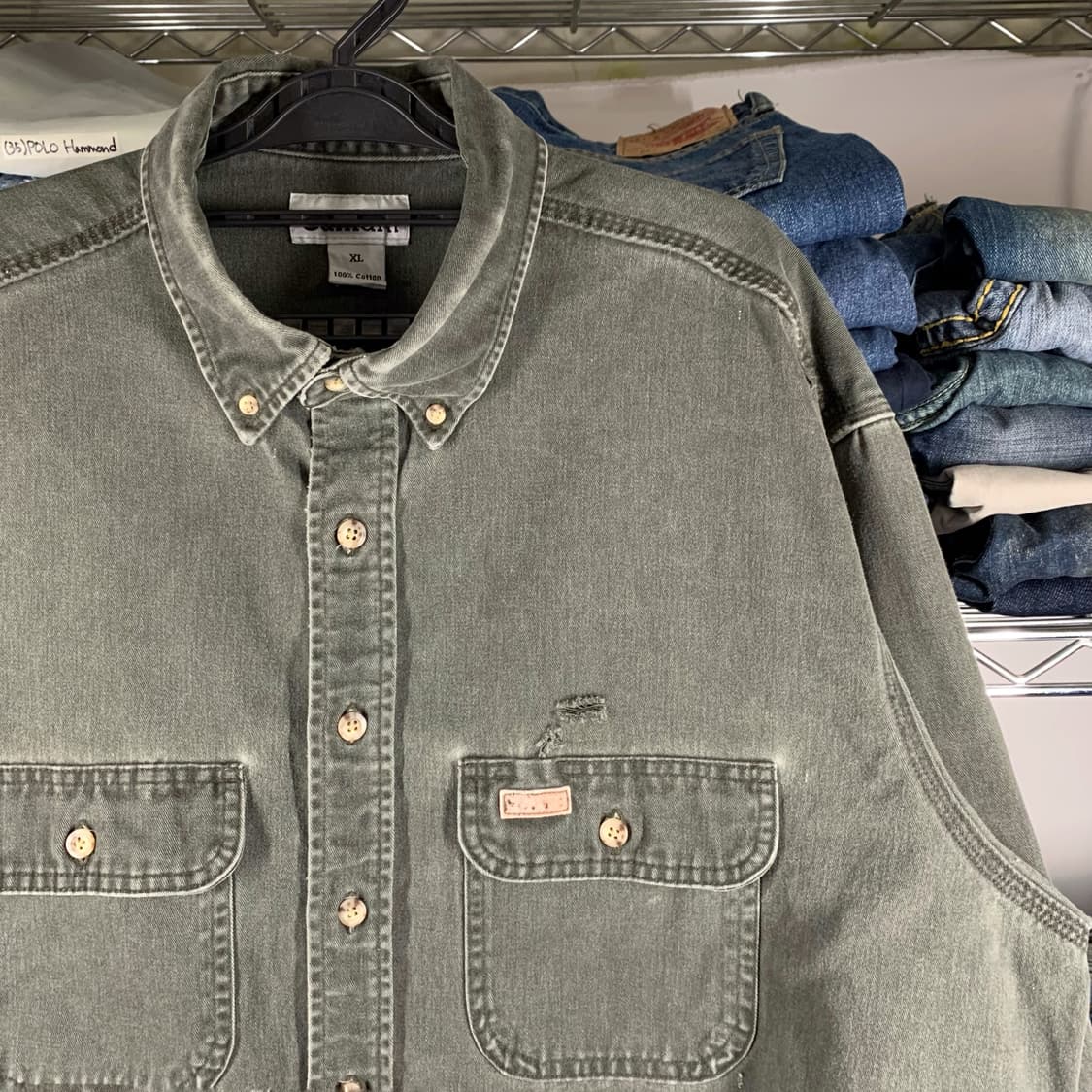 [XL] 칼하트 헤비코튼 워크셔츠 차콜 그레이 상품이미지1