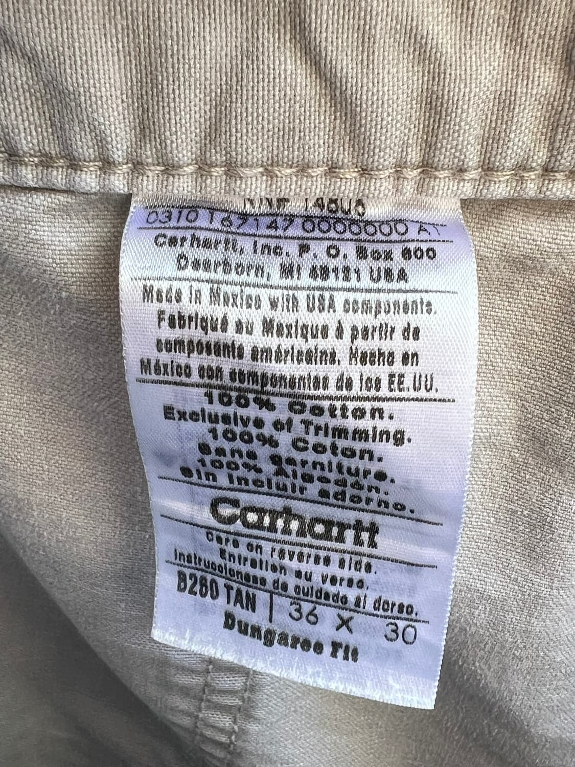 [36x30] 칼하트 빈티지 카고팬츠 베이지 워크웨어 팬츠 D280 상품이미지7