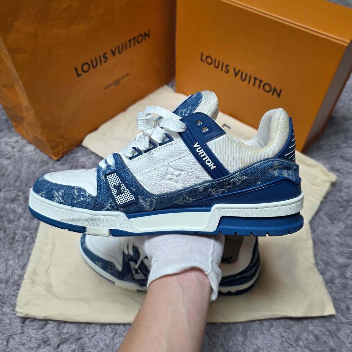 {클로젯}[8.5][풀구성]루이비통 LV트레이너 모노그램 데님 블루 상품이미지4