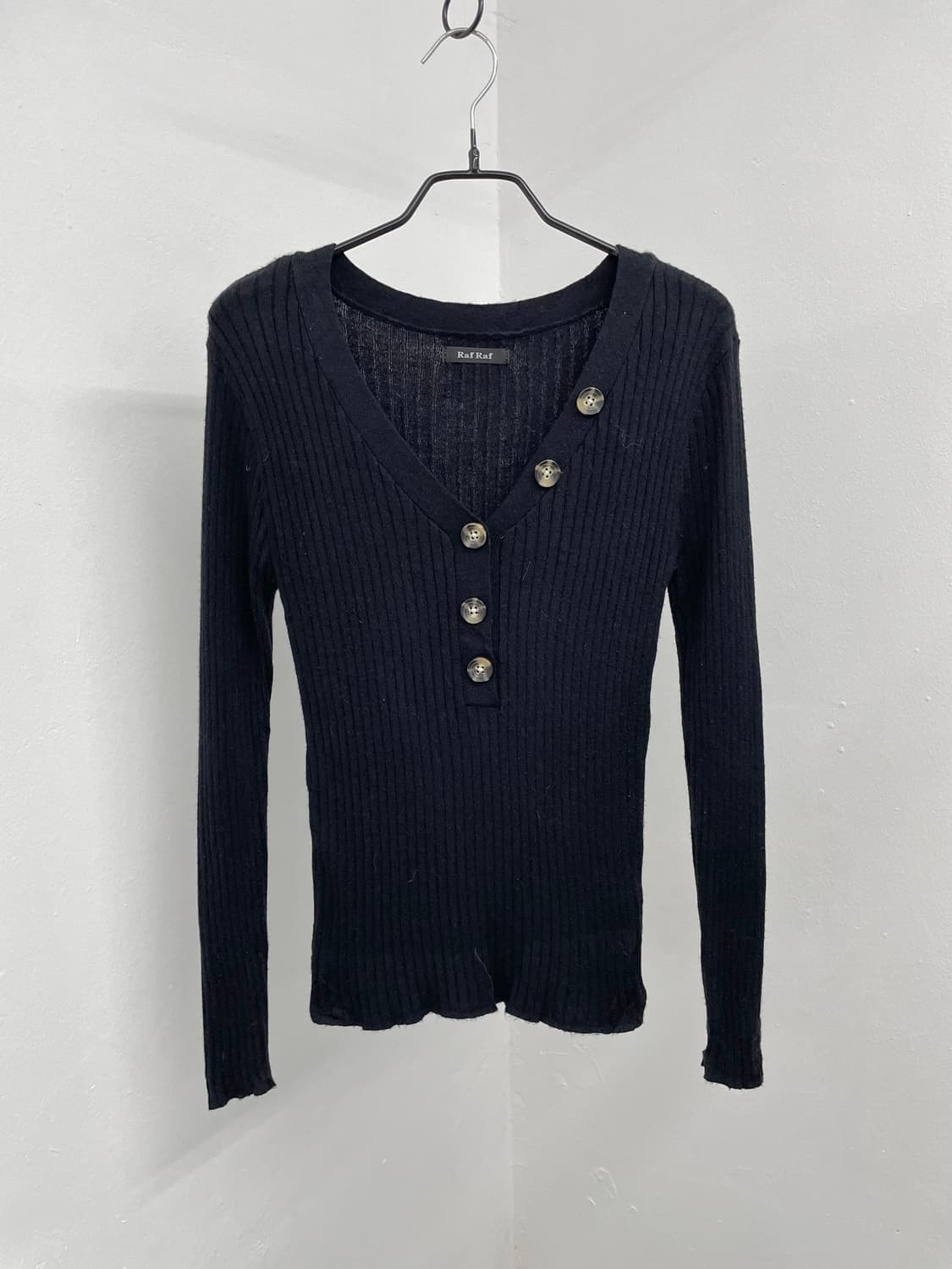 y2k 골지 버튼 탑 상품이미지3