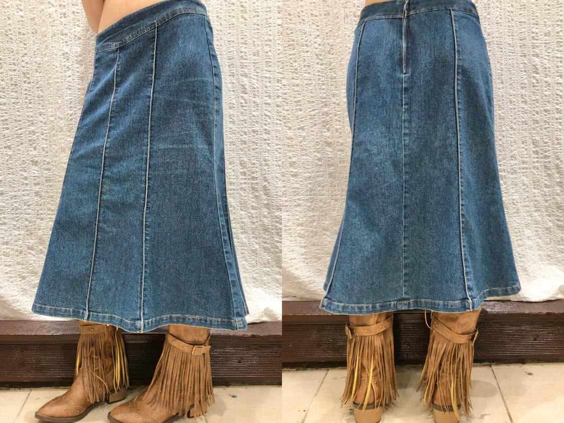 Denim flowy midi skirt 상품이미지6