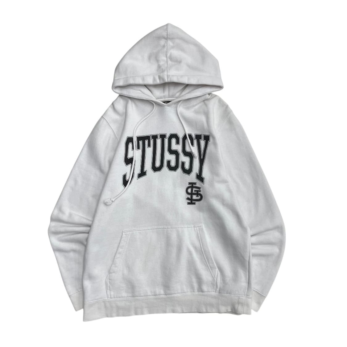 스투시 프린팅로고 화이트 후드 M 상품이미지2