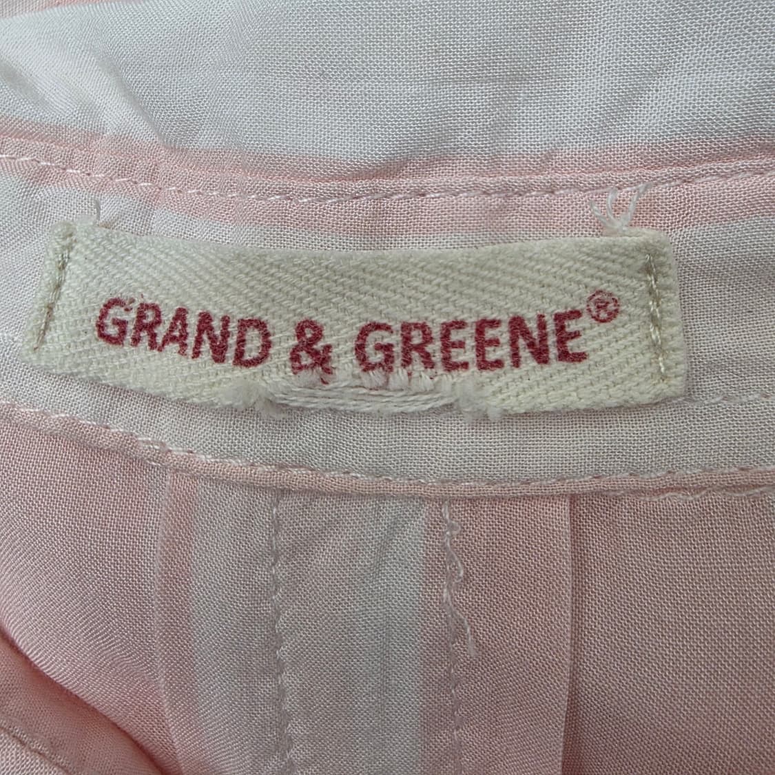 GRAND & GREENE 핑크 스트라이프 시어 셔츠 상품이미지9