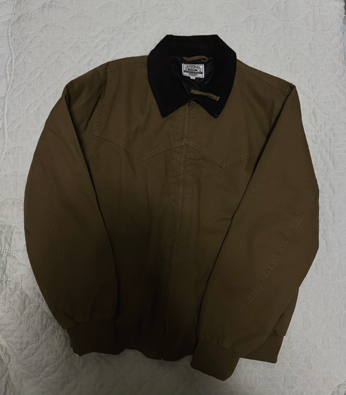 배색카라 워크자켓 브라운  상품이미지1