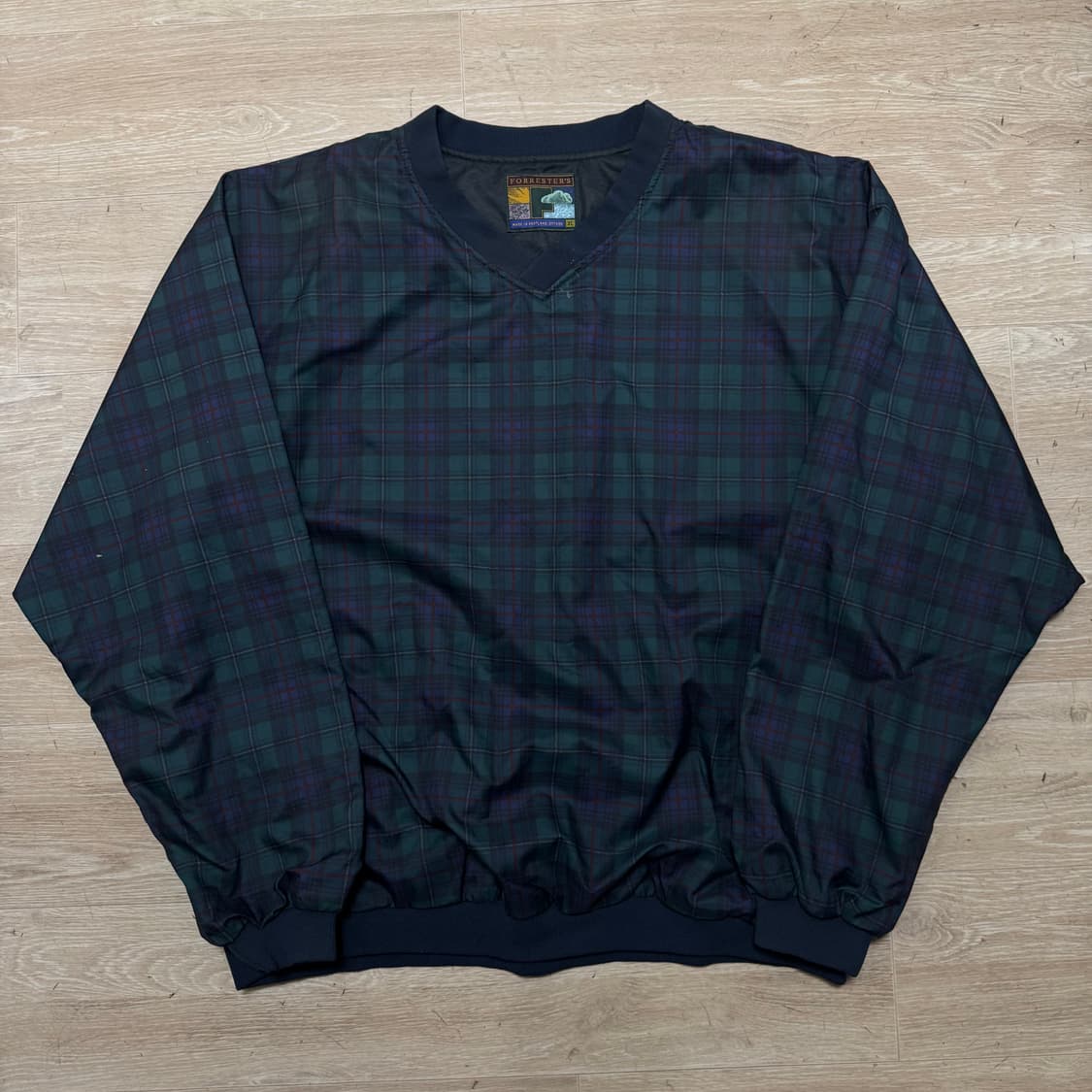 포레스터 체크 기능성 브이넥 맨투맨 상품이미지1