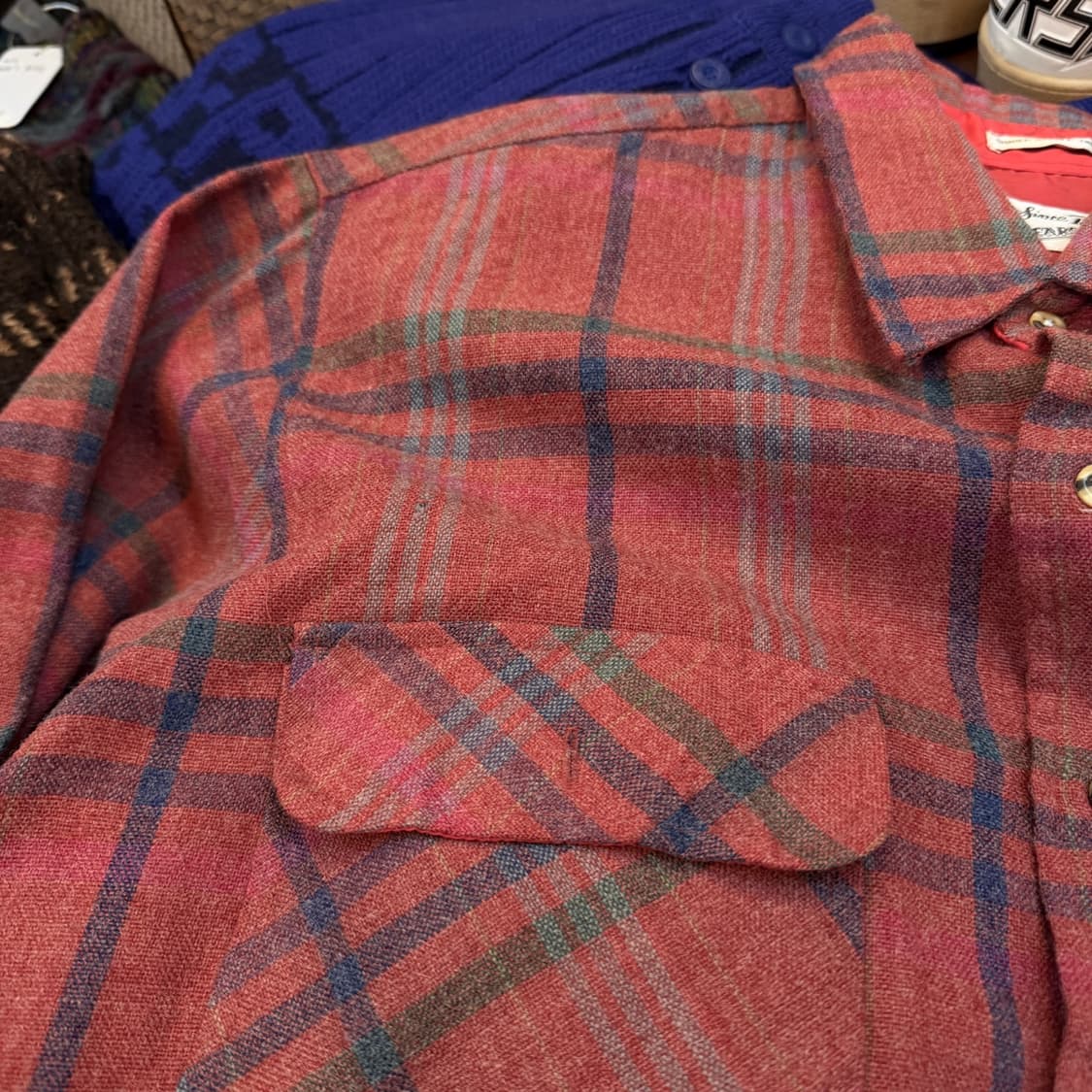 90'S 시어스 페이딩 체크 셔츠 L XL 상품이미지2