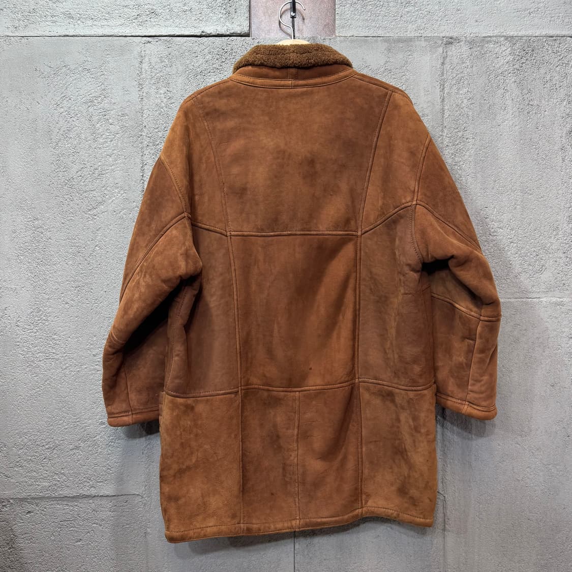 90s VIASVIS 빈티지 양가죽 스웨이드 무스탕 (XL)   상품이미지6