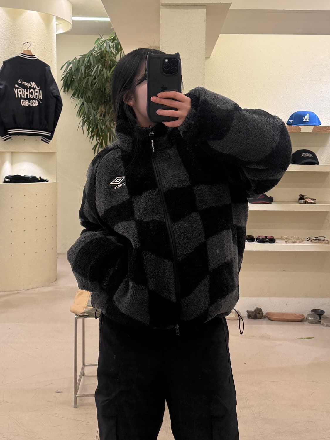 엄브로 리버서블 체크 플리스 패딩 자켓 U192 상품이미지1