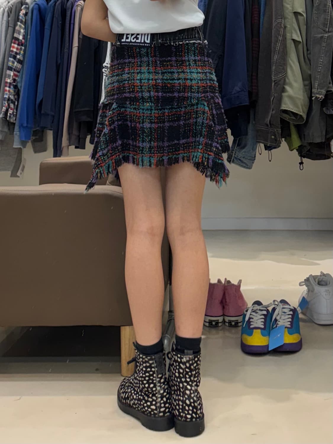 디젤 트위드 체크 미니스커트 상품이미지9