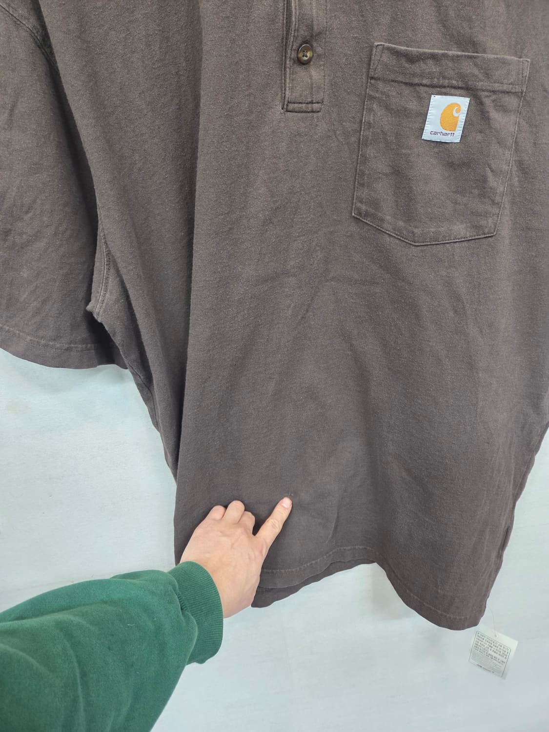 칼하트 빈티지 헨리넥 포켓 반팔 브라운 xl 레귤러 xxl 상품이미지7