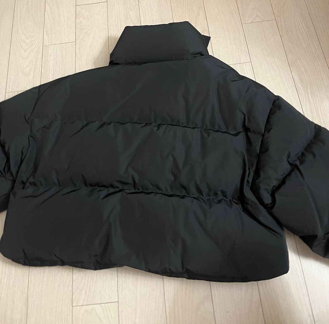 더티스 리본 숏 구스다운 패딩 블랙 상품이미지7