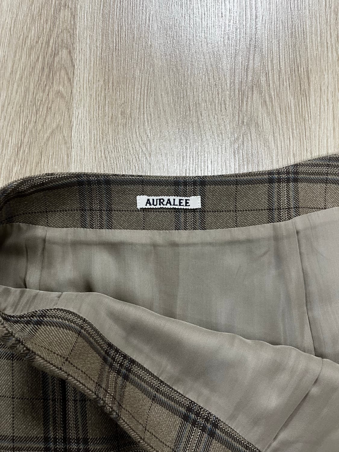 Auralee 체크 슬릿 울스커트 상품이미지3