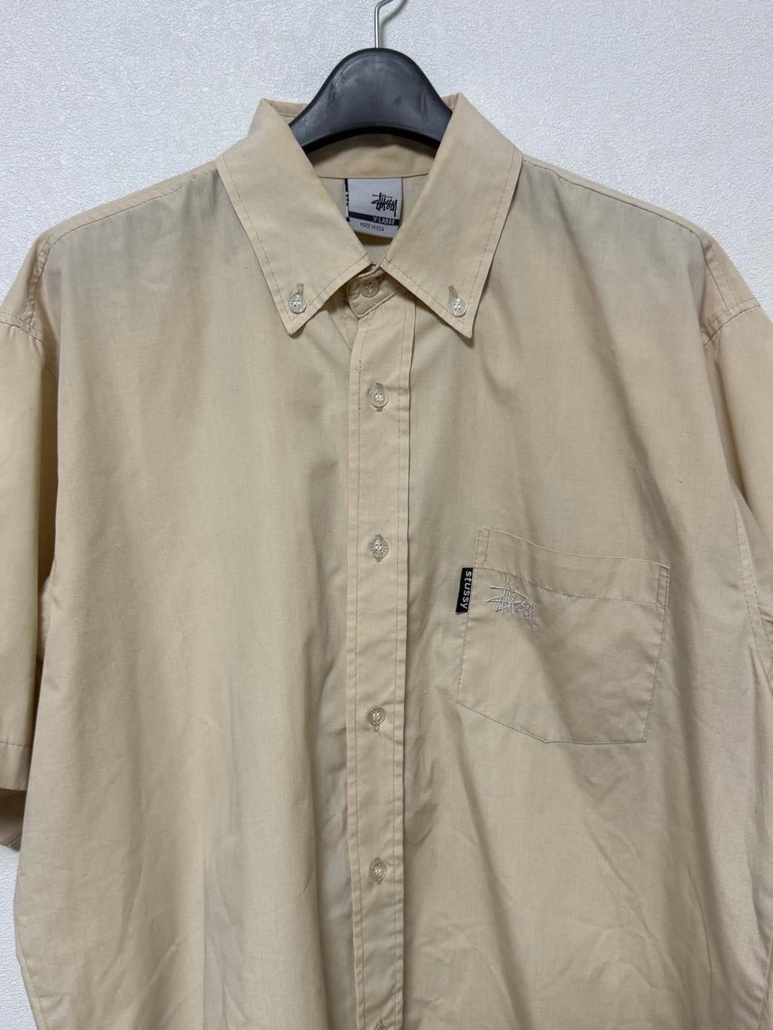 [STUSSY] 90s 스투시 베이지 반팔 셔츠 상품이미지2